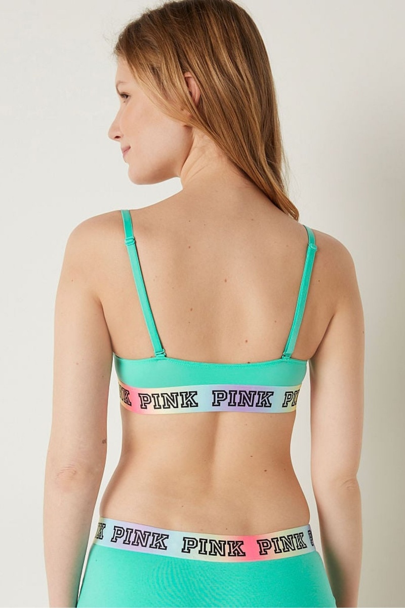 Victoria's Secret Wear Everywhere Front Close T-Shirt Lightly Gefütterte Demi Bra Teal Ice W/ Rainbow Bb | 032571GCZ