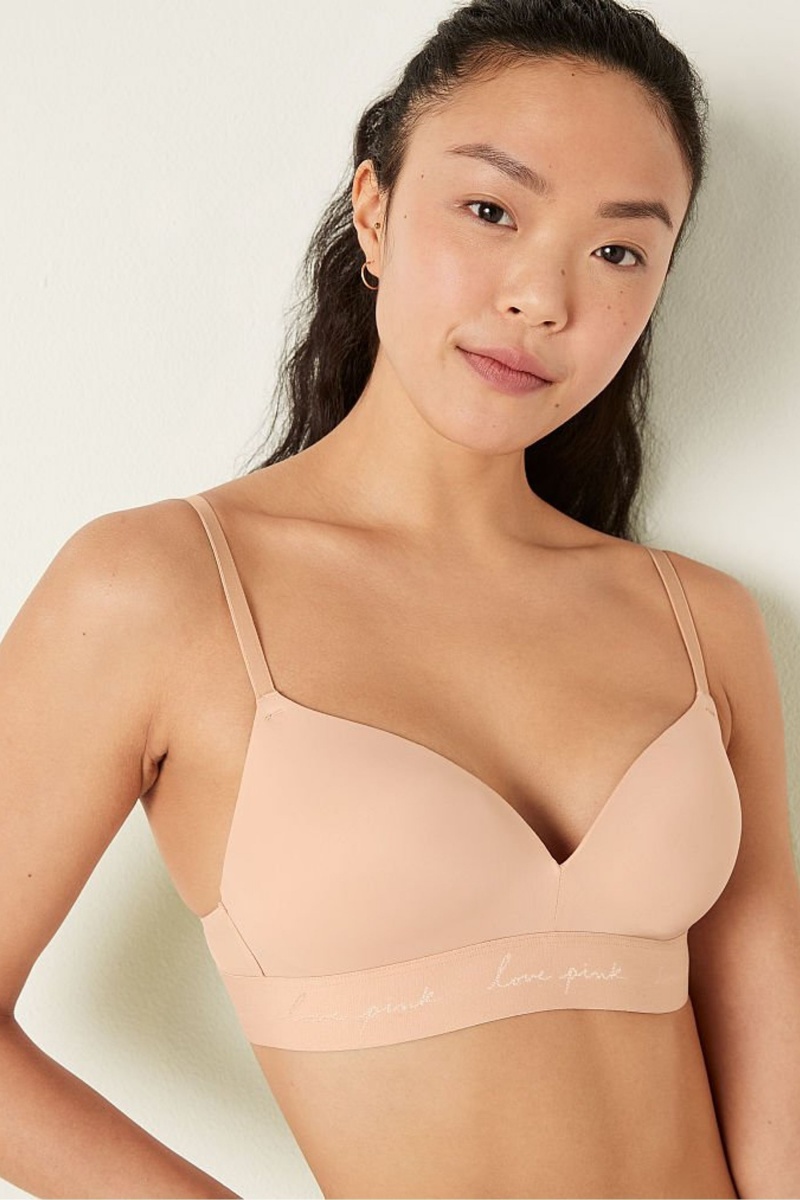 Victoria's Secret Wear Everywhere Smooth Non Wired Push Up T-Shirt Bra Champagne Nude | 198705TZO