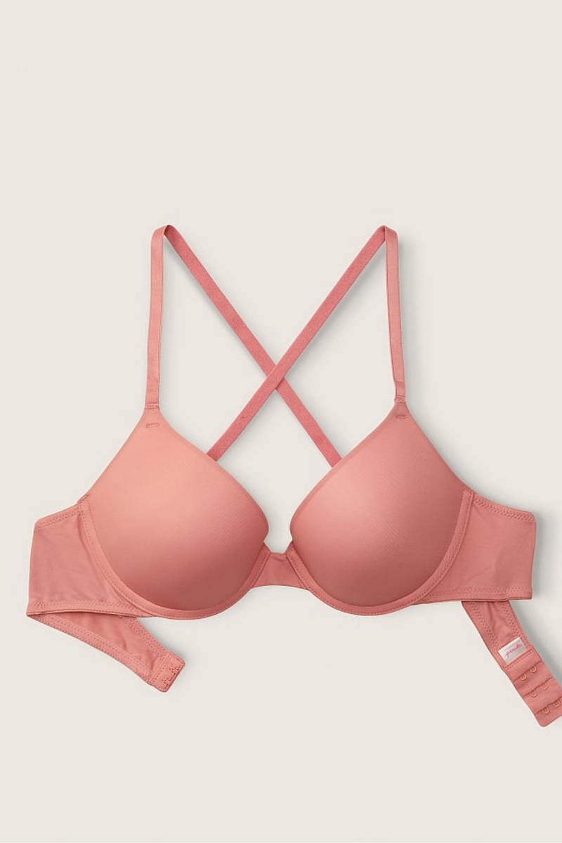 Victoria's Secret Wear Everywhere Smooth Push Up T-Shirt Bra Rosa Rosa | 846197IRA