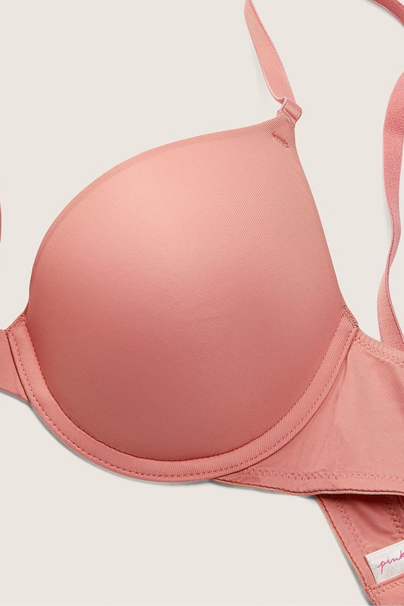 Victoria's Secret Wear Everywhere Smooth Push Up T-Shirt Bra Rosa Rosa | 846197IRA