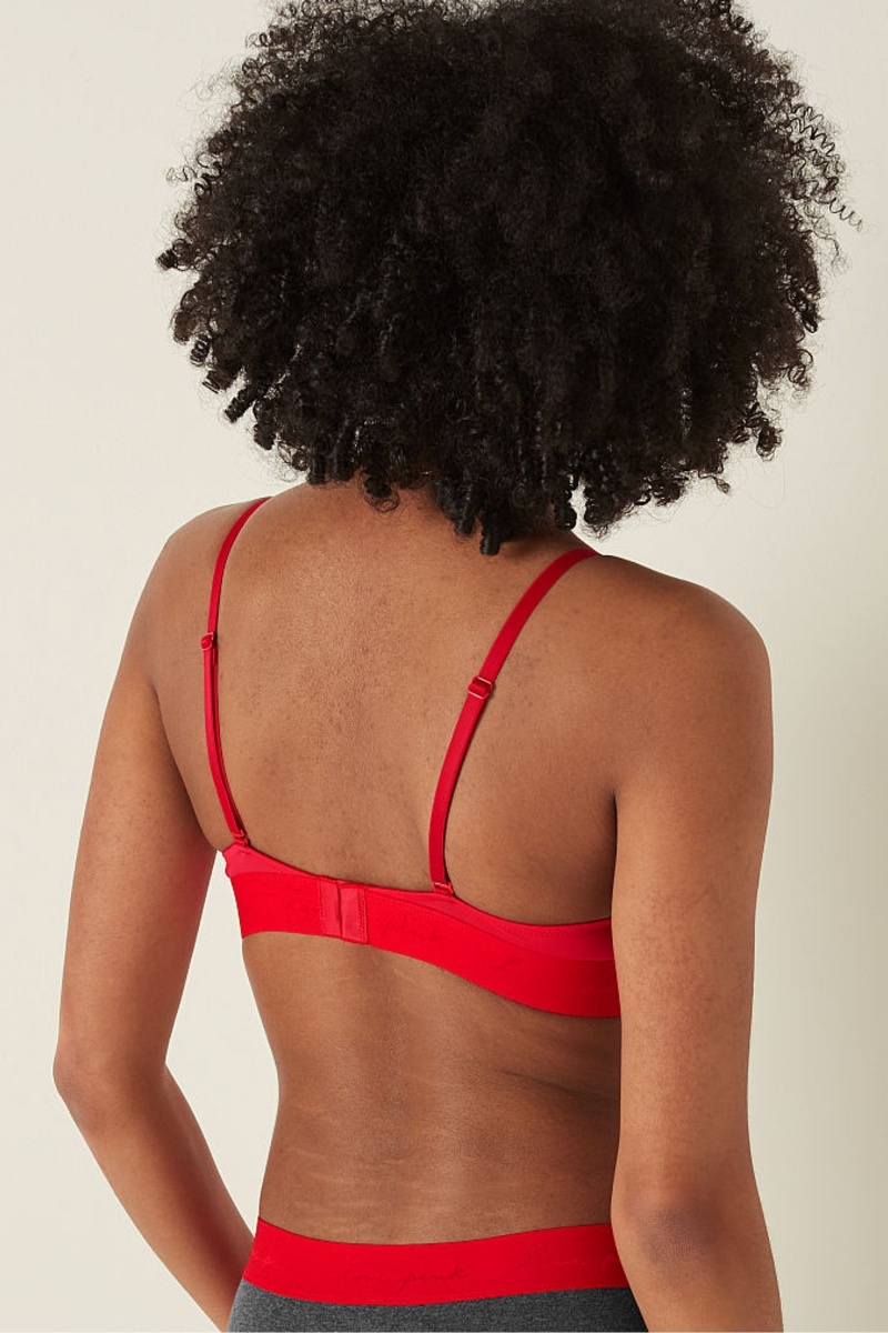 Victoria's Secret Wear Everywhere Smooth Push Up T-Shirt Bra Rot | 513687OJG