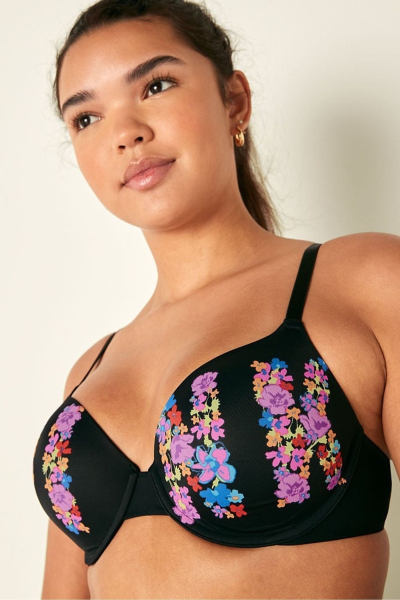 Victoria's Secret Wear Everywhere Smooth Lightly Gefütterte T-Shirt Bra Schwarz | 031268MAV