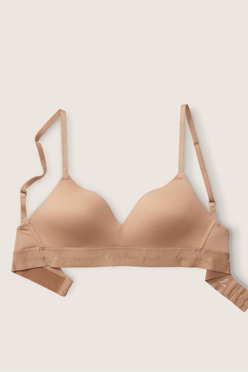 Victoria's Secret Wear Everywhere Smooth Lightly Gefütterte Non Wired T-Shirt Bra Mocha Latte Nude | 985723ROI