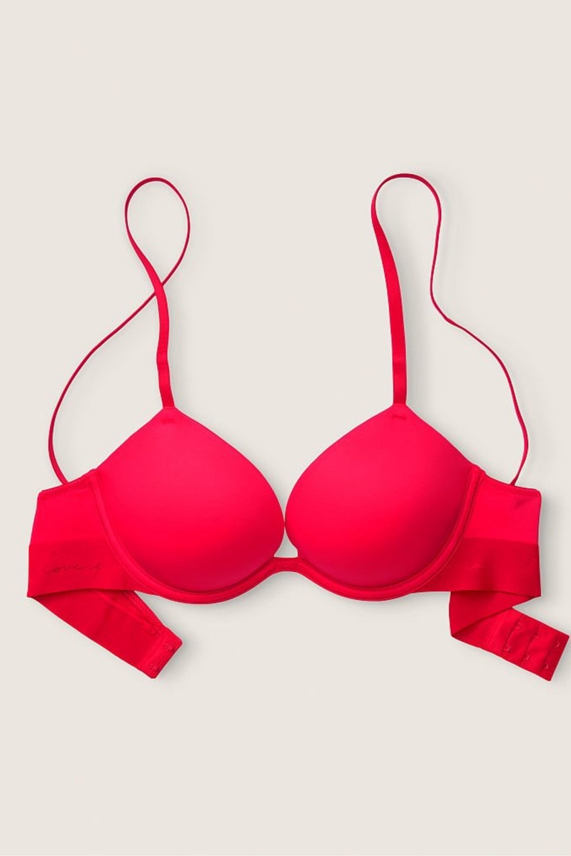 Victoria's Secret Wear Everywhere Smooth Push Up T-Shirt Bra Rot | 257691GTH