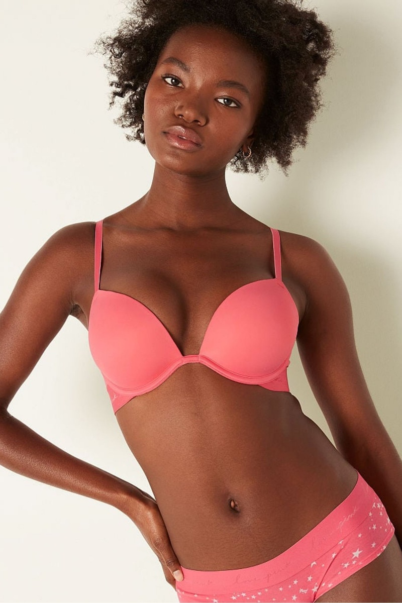 Victoria\'s Secret Wear Everywhere Smooth Push Up T-Shirt Bra Rosa | 840926UHK