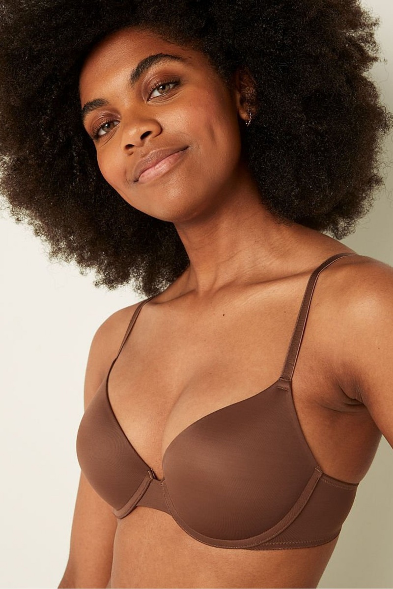 Victoria's Secret Wear Everywhere Wear Everywhere Smooth Push Up T-Shirt Bra Braun | 306521XQZ