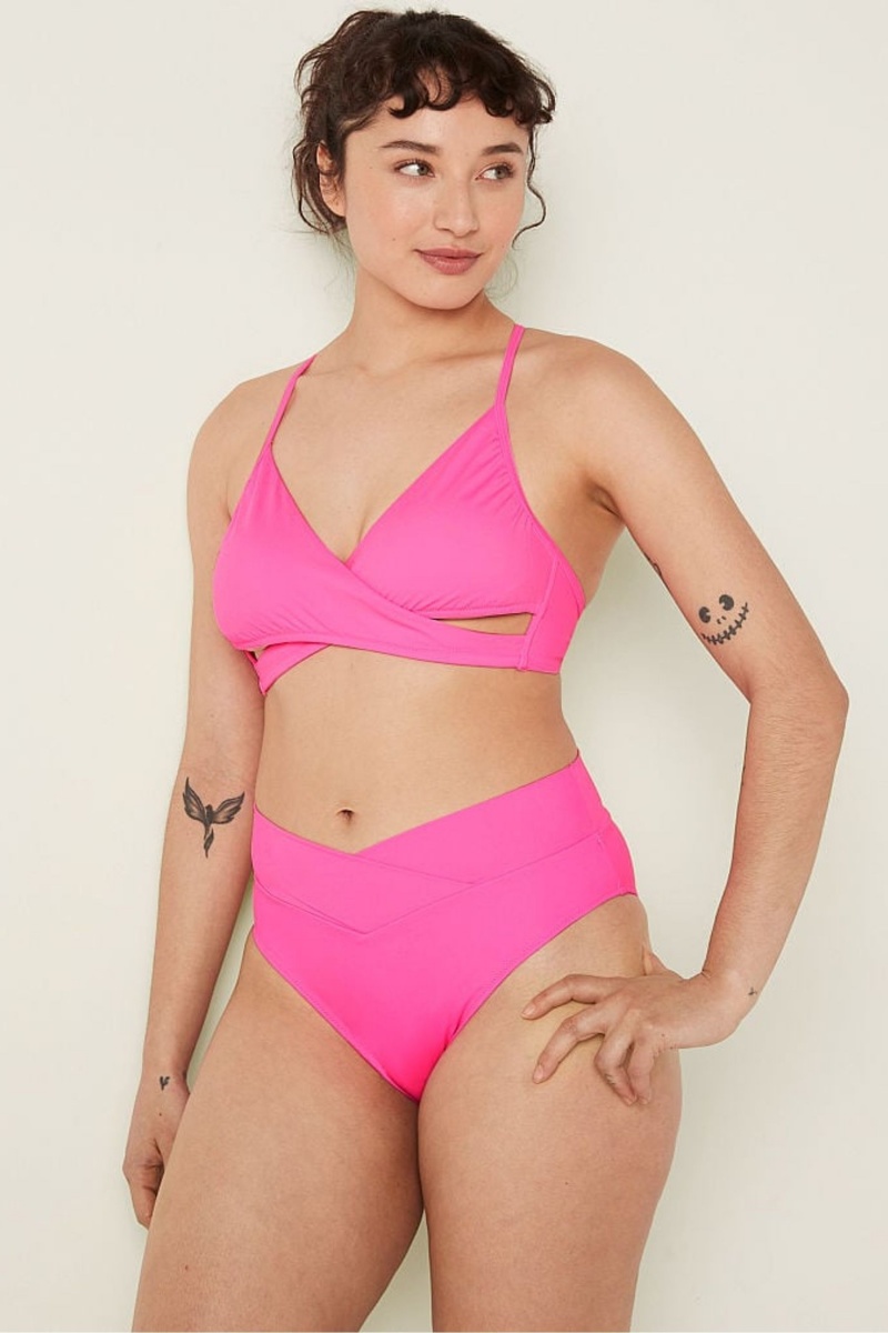 Victoria's Secret Wrap Bikini Top Rosa Rosa | 498502VWZ